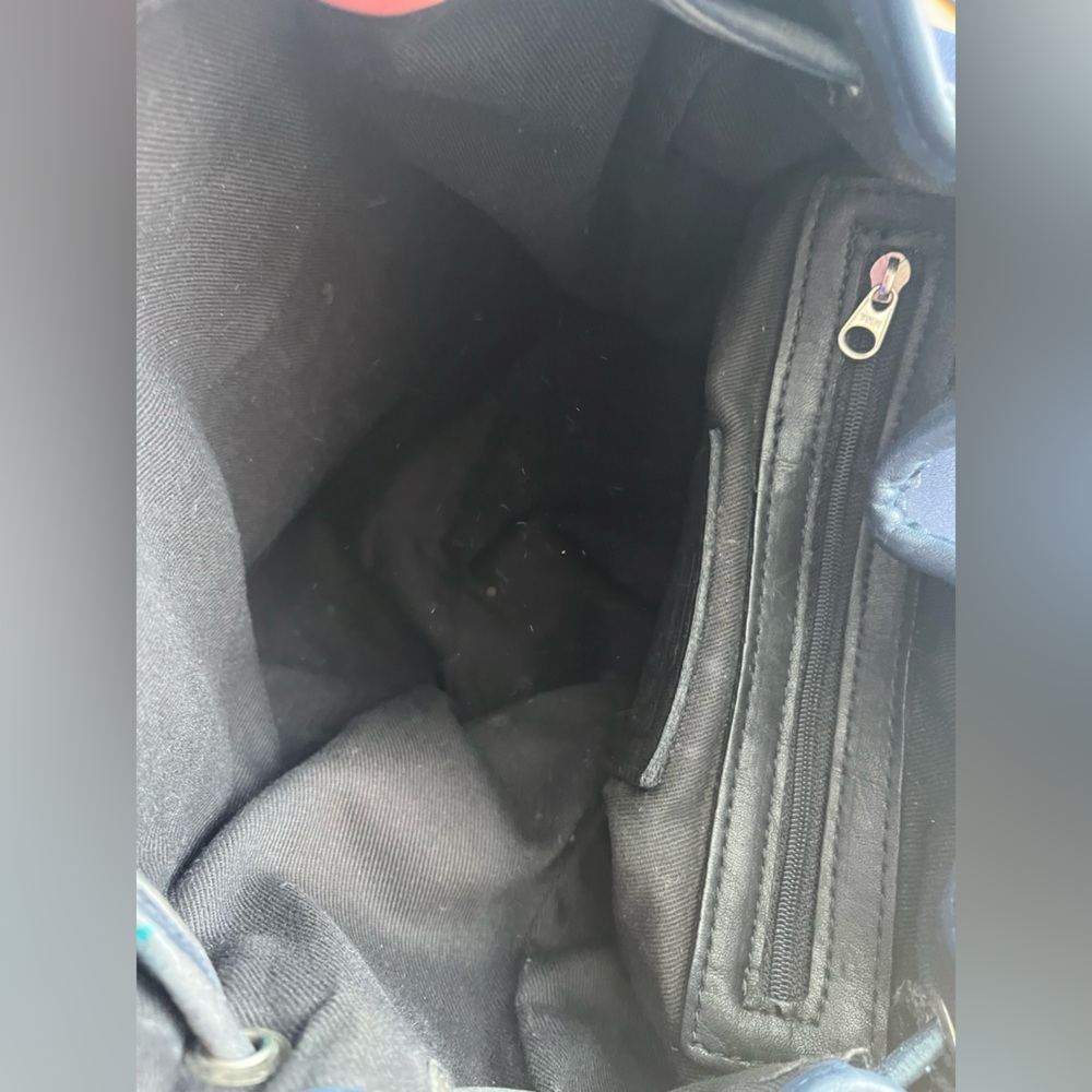 Coach navy with Leather trim mini Backpack - Picture 11 of 11